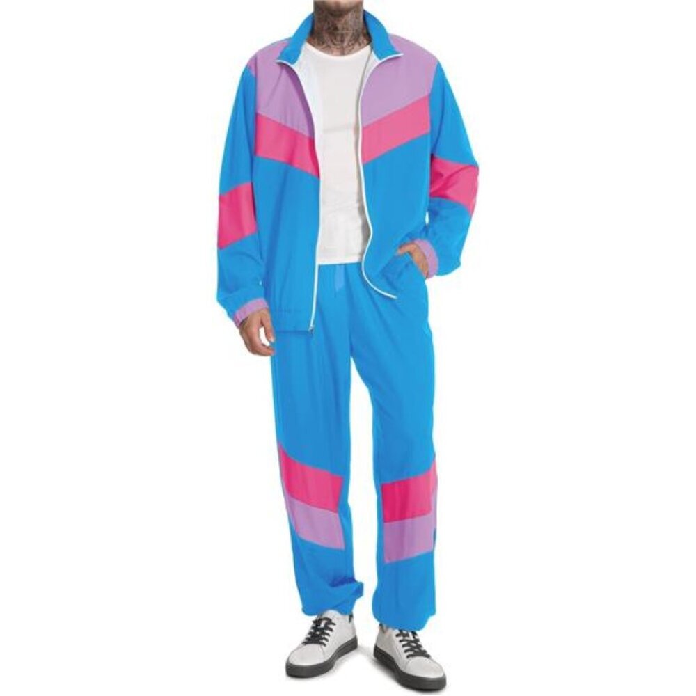 80s Outfit Men 90s Tracksuit Costumes Halloween 70s Windbreaker Jacket